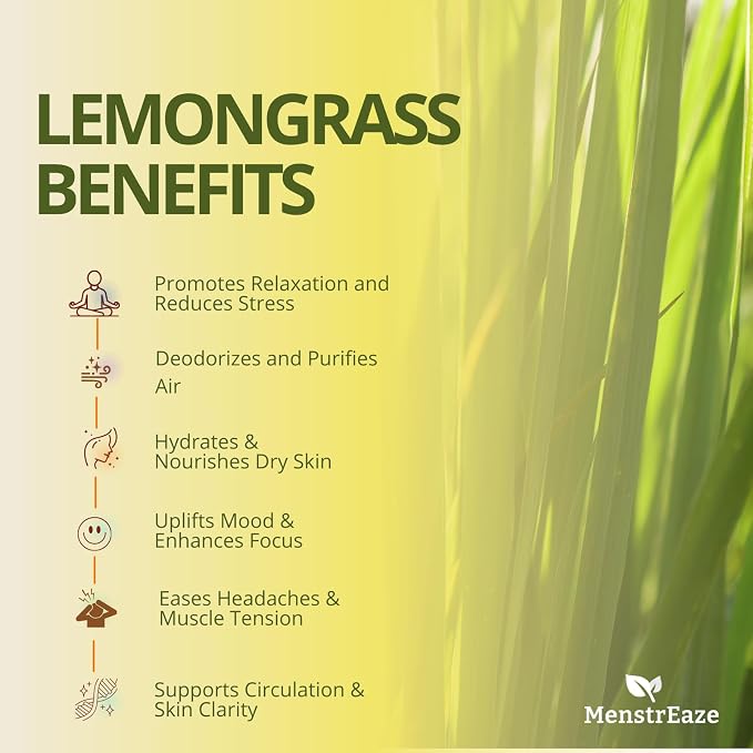 Lemongrass Essential Oil, 100% Natural & Pure, High Potency Lemongrass Oil for Skin, Hair, Aromatherapy Oils, Candle Making, Therapeutic Grade for Wellness & Comfort, Bright & Zesty Scent, 10ml