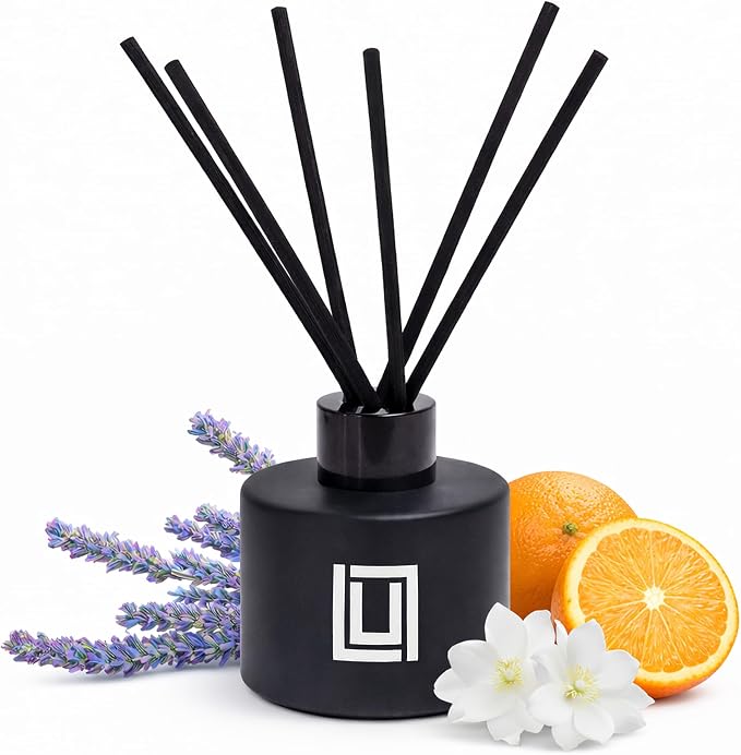 Lulu Candles | Reed Diffuser Set | Bali Blue | 6 Reed Sticks | Scent Diffuser for Bedroom Bathroom Living Room & Office (4.2 FL Oz.)