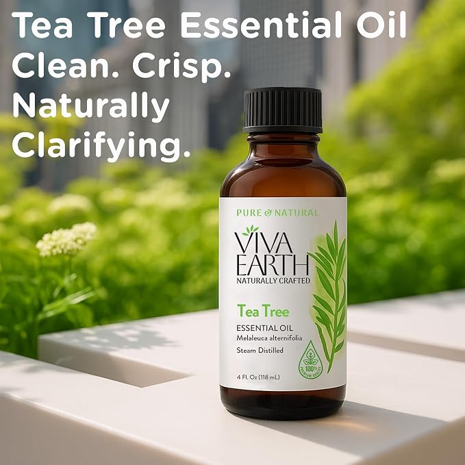 Tea Tree Essential Oil – 100% Pure and Natural Tea Tree Aroma for Diffusers, Aromatherapy, Hair and Scalp Care, Skin Care, Massage Oils, Soap and Candle Making – with Dropper, 4 oz