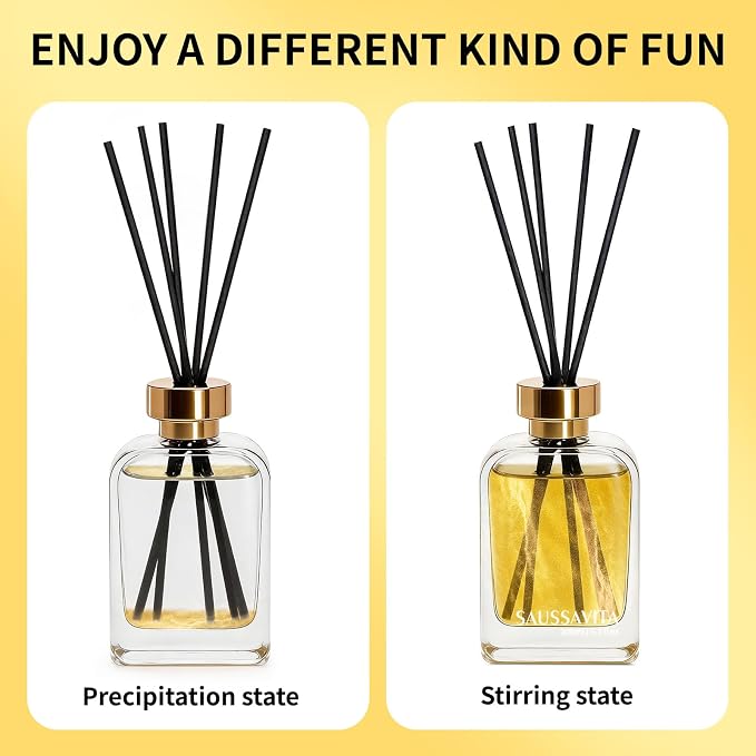 Reed Diffuser Set Vintage Rectangular Bottle Gold White Flower Scent, Reed Diffusers 6.76 fl oz for 120 Days Narrow Spaces, Flower Reed Diffuser Long Lasting for Bathroom, Office, Shelf