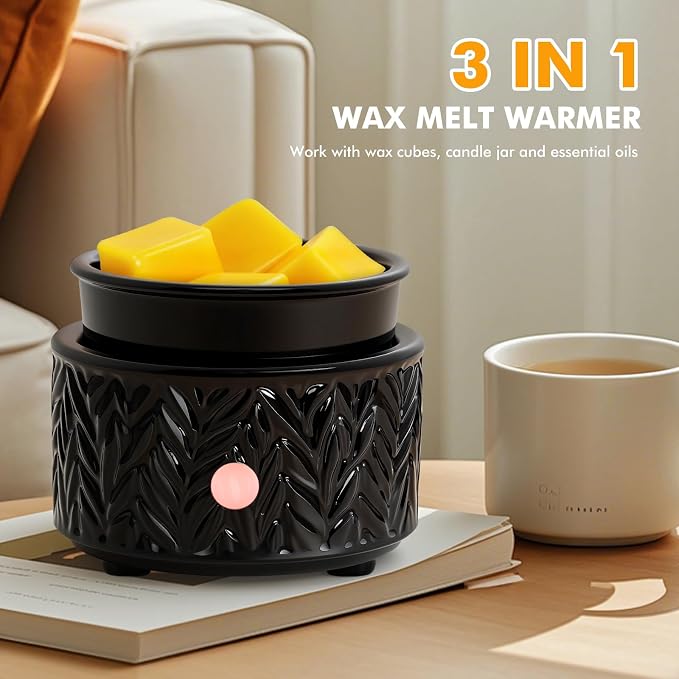 EQUSUPRO Wax Melt Warmer for Scented Wax Melts- Electric 4 in-1 Ceramic Candle Wax Warmer Burner Fragrance Wax Melter for Home Office Bedroom Living Room Decor & Gifts for Women