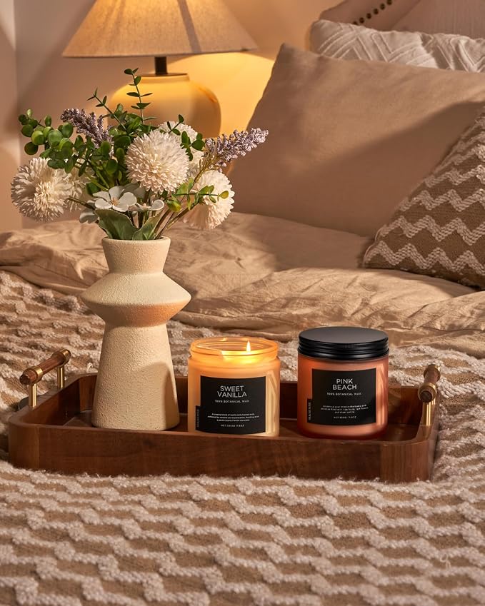 M&SENSE Vanilla Scented Candles for Home, 11.6oz Natural Soy Wax, 70-Hour Long Lasting Burning, Non Toxic Clean Burn, Warm Smelling for Stress Relief Spa, Housewarming Gift for Family Friends