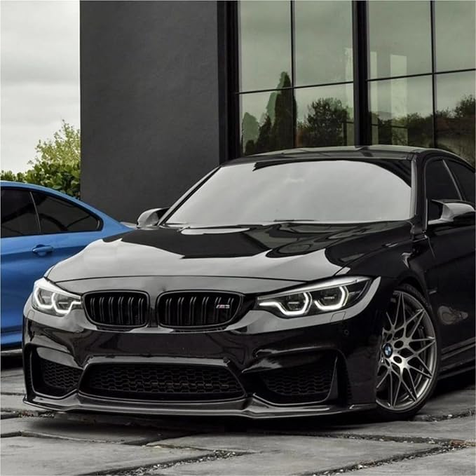 For Bmw F80 F82 F83 M3 M4 V Style 2015-2020 Front Bumper Splitter Lip Spoiler Car Diffuser Bodykits Cover Guard Protector Kits(Glossy black)
