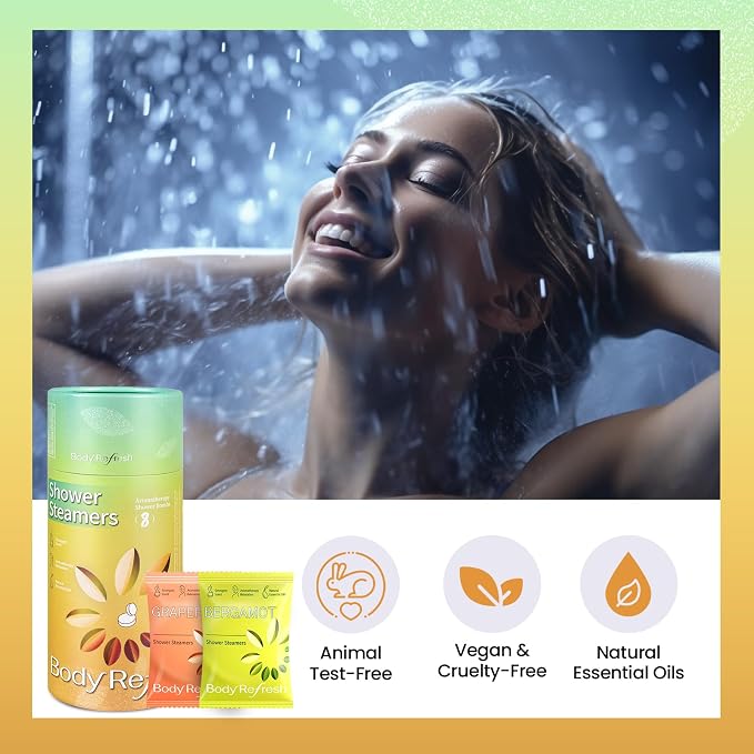 BodyRefresh Shower Steamers Aromatherapy 8 Pack - Birthday Gifts for Women, Mothers Day Gifts for Mom Wife from Daughter, Shower Bombs for Stress Relief, Home Spa Self Care