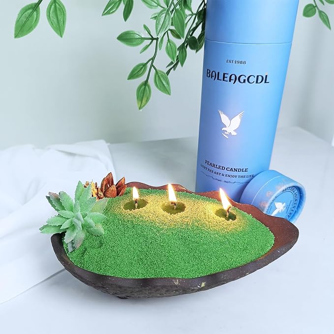 Frosted Oasis Pearled Candle – 18 Oz Mint Scented Sand Candles with 30 Wicks | Refillable Dark Green Wax Long-Lasting Powder 120 Hours Clean Burning for DIY
