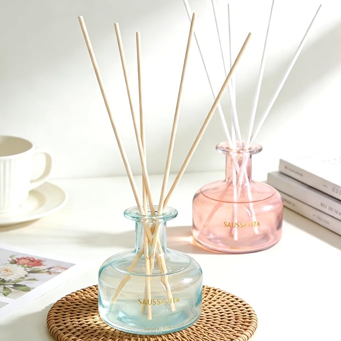 11 inch Diffuser Sticks 100 Pack, Diffuser Reeds Sticks Refill for Home and Bathroom, Diffuser Reeds Sticks for Scented Diffuser Nude&White