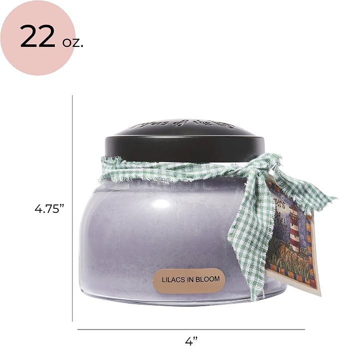 A Cheerful Giver - Lilacs In Bloom Mama Scented Glass Jar Candle (22oz) with Lid & True to Life Fragrance Made in USA