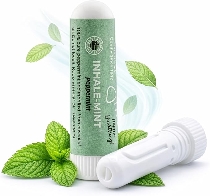 Nasal Inhaler Stick - Peppermint Essential Oil Aromatherapy Inhaler, Cool Refreshing Mint Aroma, Pocket Size, Portable, Made in USA, Sealed for Freshness, Mess-Free Design - Mint