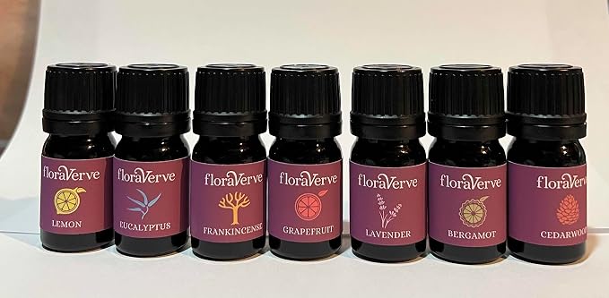 floraVerve Essential Verve & Vigor Pack, Aromatherapy Essential Oils Starter Kit 24 X 5mL, 100% Pure & Natural