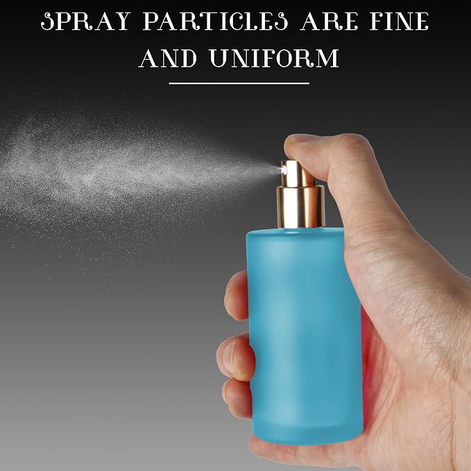 2pcs 50ml Glass Spray Bottle for Perfume,Refillable Travel Perfume Atomizer Bottles,Blue Portable Cologne Atomizer Empty Bottle.(Blue*2)