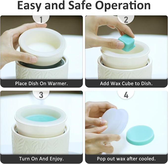 EQUSUPRO Wax Melt Warmer for Scented Wax Melts- Electric 4 in-1 Ceramic Candle Wax Warmer Burner Fragrance Wax Melter for Home Office Bedroom Living Room Decor & Gifts for Women