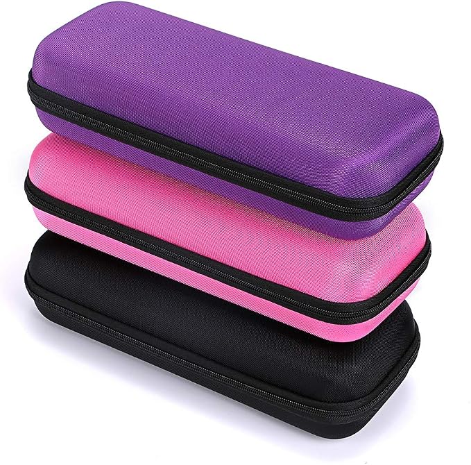 Hipiwe EVA Essential Oils Carrying Case Organizer for 20 Bottles 5ml 10ml Standard and Rollers Bottles Portable Hard Shell Essential Oils Travel Bag Holder for Essential Oils Bottle Storage (Black)
