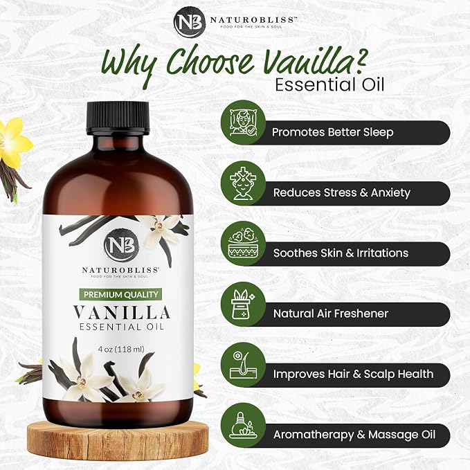 NaturoBliss Vanilla Essential Oil (4oz) Premium Quality