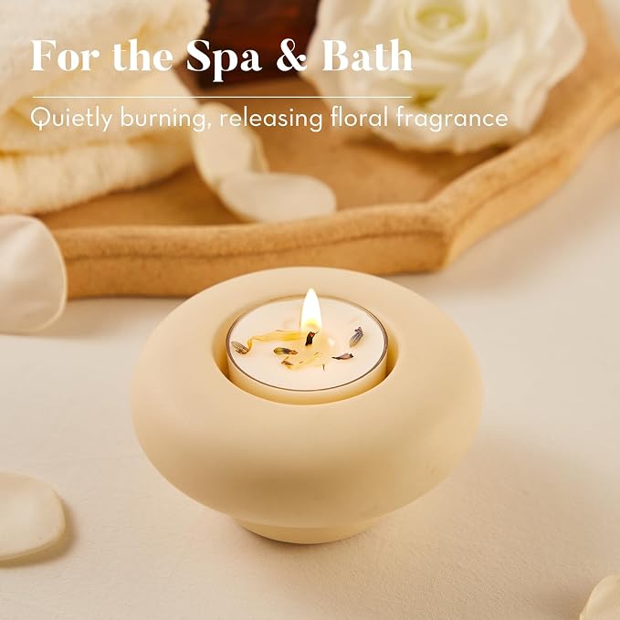 Ashlux Acrylic Lavender Soy Wax Scented Tea Lights, 8-Pack Bulk – 4-Hour Long Burning, Non-Paraffin, Smokeless,Tealight Candles for Weddings, Table Centerpieces, Home Decor & Christmas