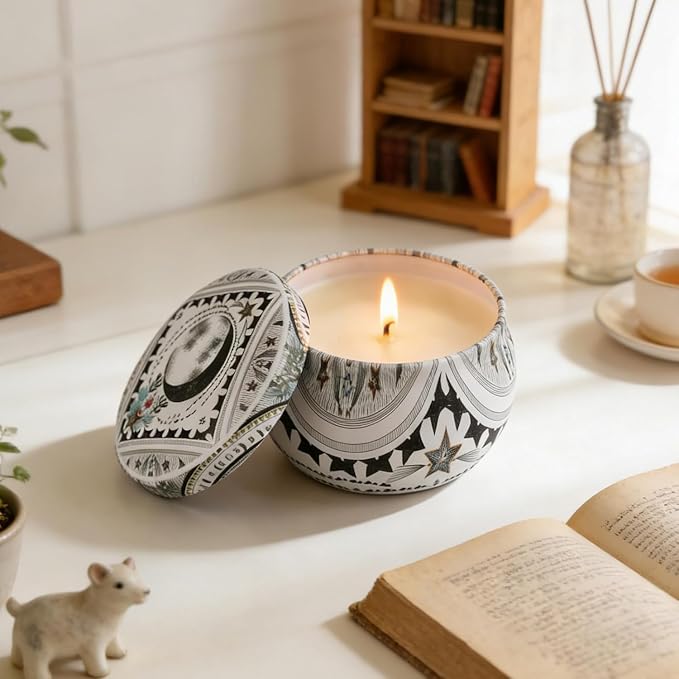 Candle Set for Women Gift, Scented Candles, 6 Pack Large Natural Soy Wax Candles in Tins, Stress Relief Gifts for Women, Aromatherapy Candle, 5.7oz Each, 30-35 Hr Burn, Ideal Gifts for Mom Birthday