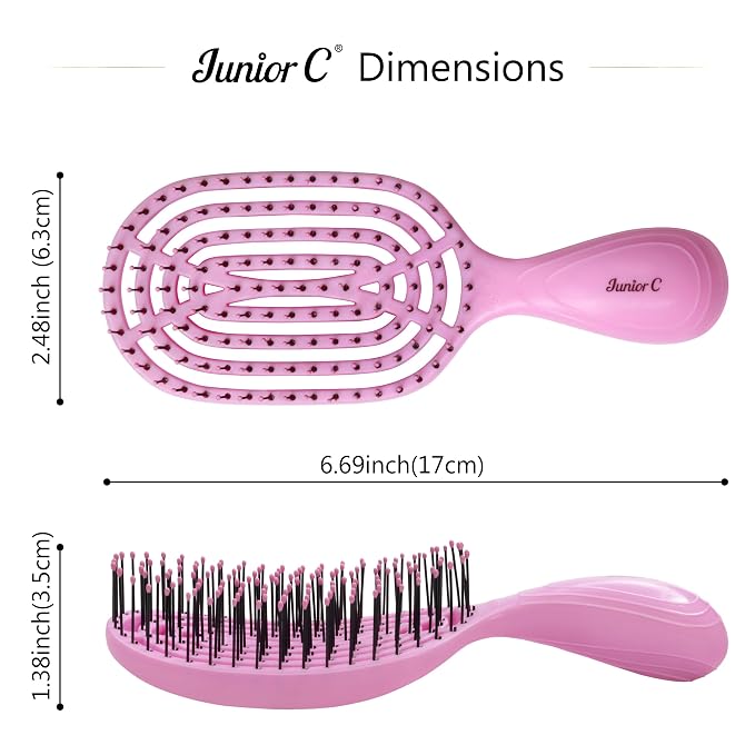 NuWay® U.S. Patented Vented Junior C® for All Hair Types is Hair Dryer Safe (Baby Pink)