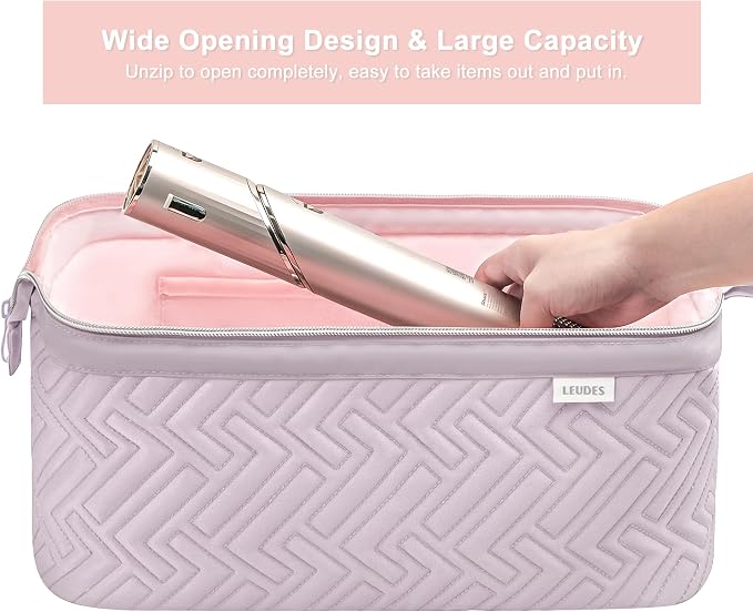 Leudes Hair Tools Travel Bag for Shark Flexstyle Carrying Case Portable Shark Hair Air Wrap Dryer Case Waterproof Dustproof Flat Curling Iron Travel Organizer (Lavender Violet)