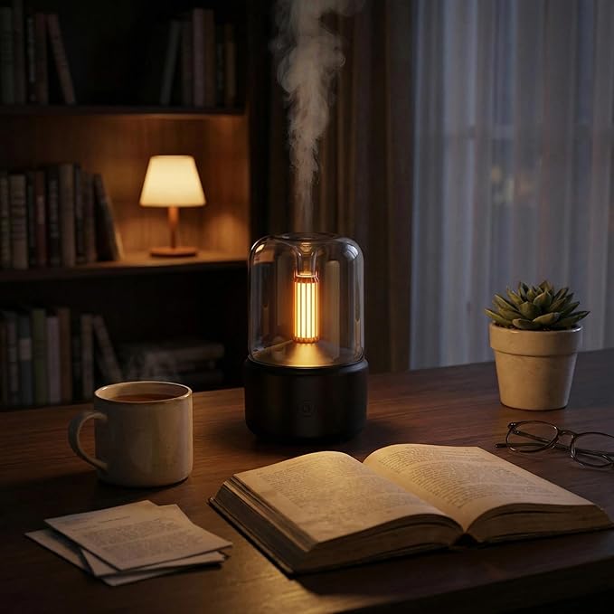 LONCIN Essential Oil Diffuser, 120ml Aromatherapy Diffuser with Auto Shut-Off Function, Ultrasonic Diffusers for Essential Oils, Cool Mist Humidifier with Warm Lights, for Home & Office