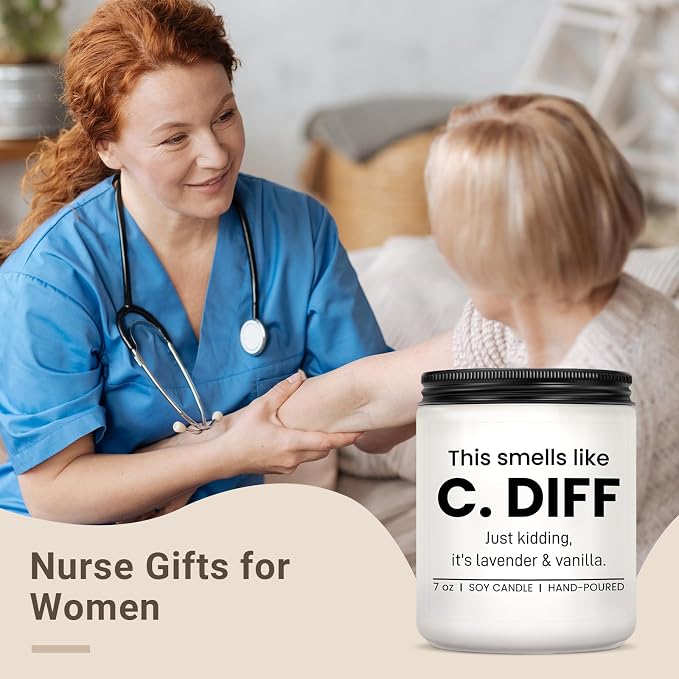 Funny Nurse Gifts for Women, Valentines Day Nurse Week Appreciation Graduation Retirement Gifts for Nursing Student, Nurse Practitioner Gift - Lavender Scented Candle
