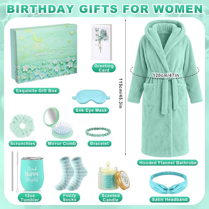 11 Pcs Birthday Gift for Women Mother Gifts Set Spa Gift Baskets for Women Get Well Care Package for Mom Her Wife Friend