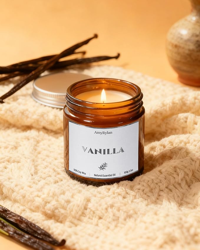 6 Pack Non-Toxic Soy Wax Scented Candles Gift Set, 21oz 120H Long Burn Time, Amber Jar Candles, Gift for Women Unique, Christmas Birthday Self Care Relaxation Spa Aromatherapy Gifts