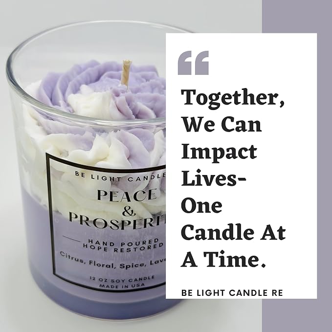 | Purpose-Driven Soy Candle | Lavender Scent | Cute Purple Candle | Gift Idea for Friend's Birthday, Sister, Christmas