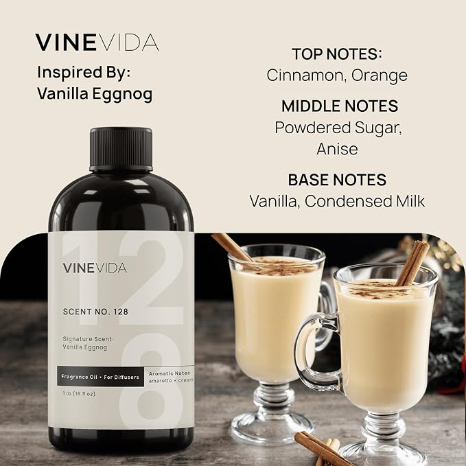VINEVIDA [16 Oz] Inspired by: Vanilla Eggnog; Diffuser Oil Refill | Premium Scent Diffuser Oil for Home | Non-Toxic Fragrance