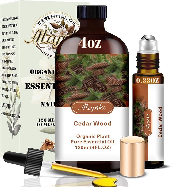 Cedarwood Essential Oil, Cedarwood Oil for Diffuser, Humidifier, Massage, DIY Candle, Soap, Focus, Relaxation, Gift Ready,Cedarwood Fragrance Oil - MLYNKL Essential Oils (4.33 fl oz / 130ml)