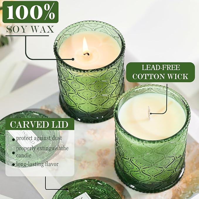 Sage & Eucalyptus Scented Jar Candle, Non Toxic Natural Soy Wax Home Fragrance Candles, Luxury Aromatherapy Candle for Cleansing & Relaxation, Stress Relief, Meditation, Yoga,Home Spa & Meditation