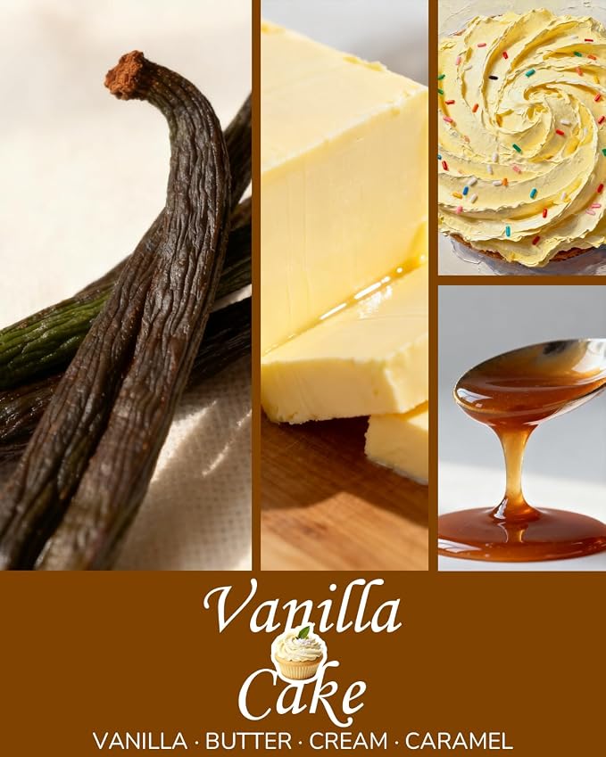 Aroma Gift for Women, Scented Candle for Home, Vanilla Cake 7.05 oz Soy Wax 40 Hour Burn Time, Long Lasting Jar Candle, Gifts for Christmas, Halloween, Mother's Day, Aromatherapy Candle