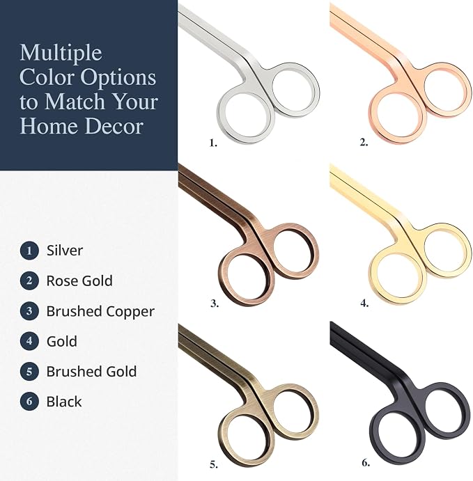 Airy Abode Candle Wick Trimmer 25 Pack, 7 Inch Stainless Steel Wick Cutters for Candles, Bulk Candle Trimmers for Cleaner Burn and Less Soot, Gold