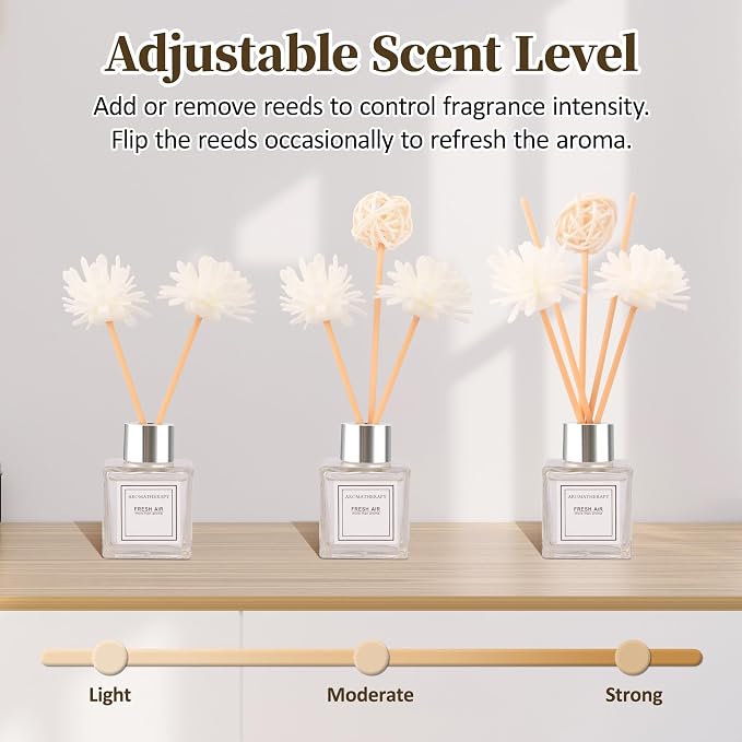 Reed Diffuser Set of 2, Osmanthus Scent Oil Diffuser with Sticks for Home Fragrance, Office Living Bedroom Decor, Bathroom Decor and Accessories, Air Fresheners Gift Set, 1.7 fl oz/50ml x 2