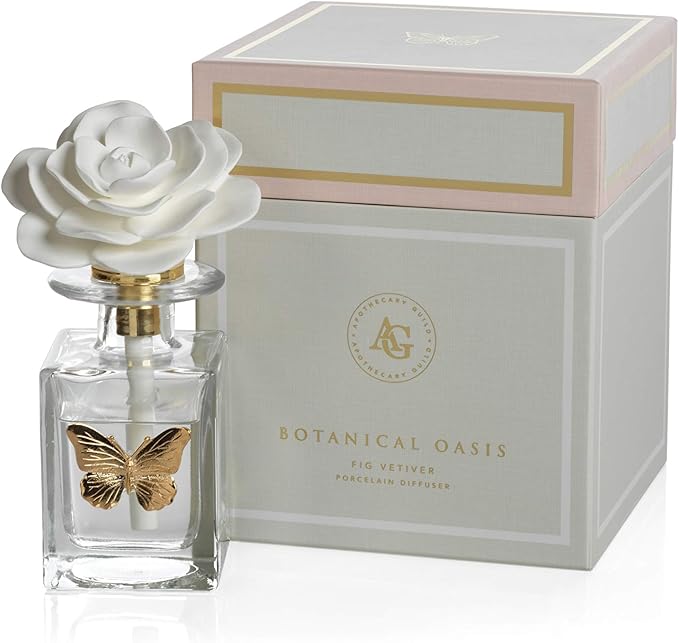 Zodax Butterfly Fig Vetiver Botanical Oasis Porcelain Diffuser