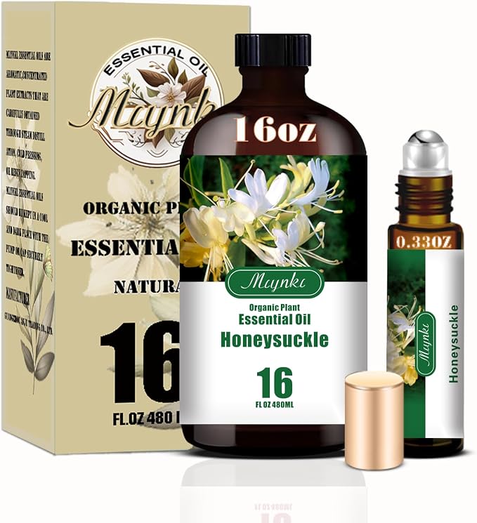 Honeysuckle Essential Oil, Honeysuckle Oil for Diffuser, Humidifier, DIY Candle, Soap, Floral Scent, Home, Gift Ready,Honeysuckle Fragrance Oil - MLYNKL Essential Oils (16.33 fl oz / 490ml)