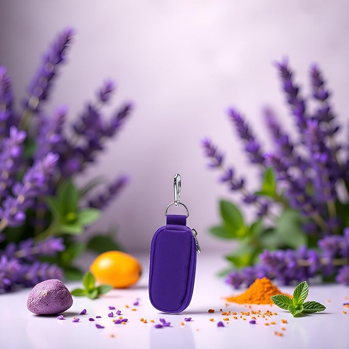 Purple (without bottle) Portable Small Essential Oils Keychain Pouch Kit for 5/10/15ml Carrying Travel Bag for Oil Bottles Travel Cases