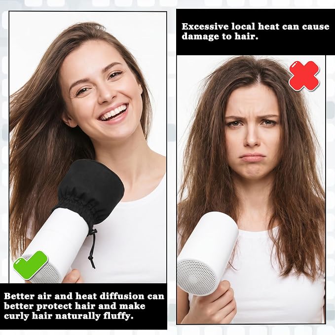 Hair Dryer Diffuser, Travel Hair Diffuser Diffusers Attachment Universal Diffusers for Hairs Dryer For Various Hairs Dryers Nozzles, Easy-Use&Strorage, Travel-Friendly (Black&Silver)