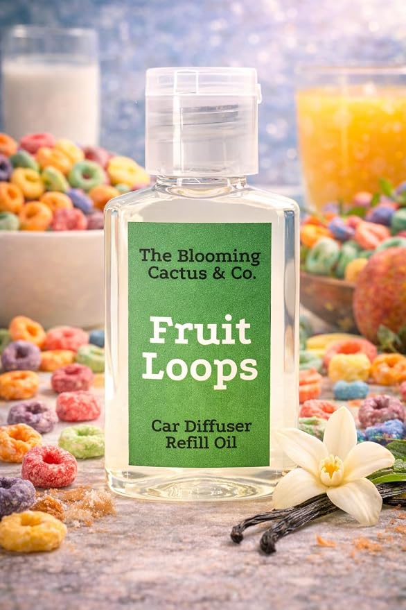 Car Diffuser Oil Refill 1 oz – Essential Oil Car Air Freshener Refill for Hanging Car Diffuser, Long Lasting Fragrance Oil, Phthalate Free, Multiple Scents. | Fruit Loops