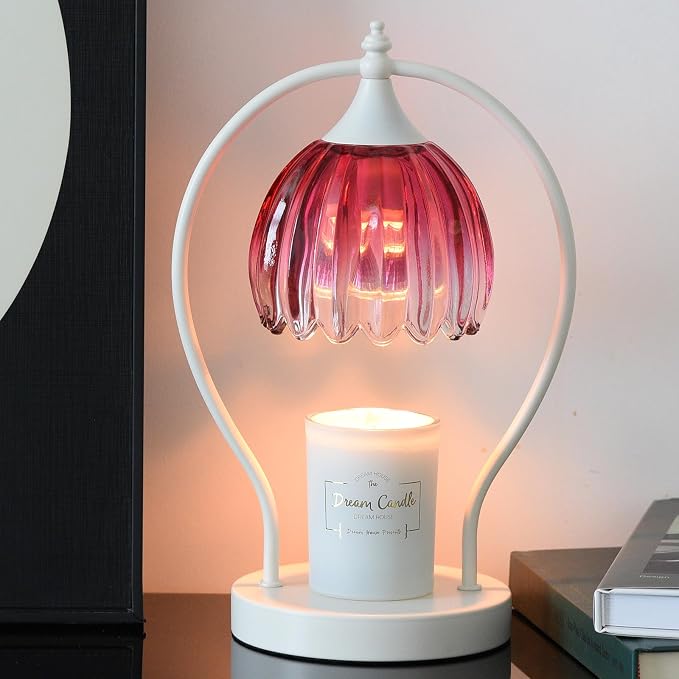 GOODBUY Candle Warmer Lamp with Timer: Dimmable Scented Candle Warmer Aromatherapy Lamp for Home Decor, Ideal Housewarming Birthday Wax Warmer Light Gift, Includes 2 Bulbs