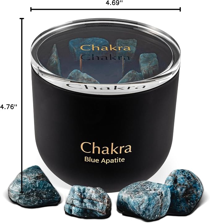Hidden Label Healing Crystal Candle, Japanese Honeysuckle Crystal Candle, Wood Wicks Scented Crackling Candles, Real Crystals Aromatherapy Candle Gifts for Women, 12oz