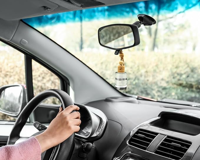 Fraser Fir Hanging Car Air Freshener, 2-Pack Premium Fragrance Oil Diffuser for Car and Closet, Evergreen Forest Scent, Handcrafted in the USA