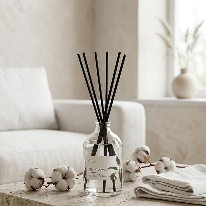 Reed Diffuser Set for Bathroom & Home, Long Lasting Essential Oil Aroma, Glass Bottle Home Fragrance with Sticks, Ideal Gift for Woman
