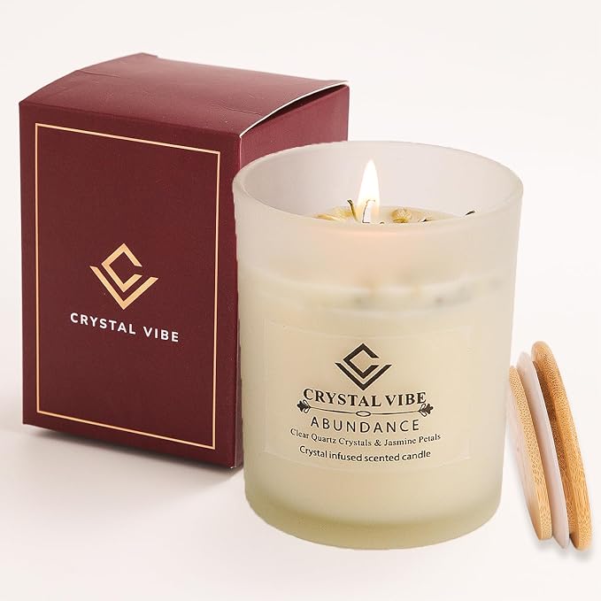 Crystal Vibes Scented Candle for Aromatherapy & Meditation | Long-Lasting Fragrance | Relaxing Home Décor | Stress Relief & Calm Ambience