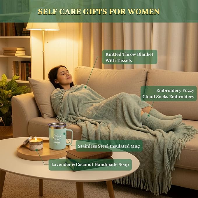 Get Well Soon Gift Baskets for Women Self Care Gifts Birthday Spa Gift Set Thinking of You Relaxation Stress Relief Care Package After Surgery Recovery Gifts Comfort Encouragement Gifts