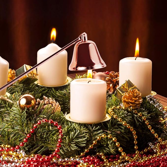 Candle Snuffer, Candlesnuffers Wick Snuffer Candle Accessory with Long Handle for Putting Out Extinguish Candle Wicks Flame Safely (Rose Gold)