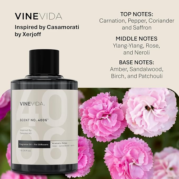 VINEVIDA [16 Oz] Inspired by: Casamorati; Diffuser Oil Refill | Premium Scent Diffuser Oil for Home | Non-Toxic Fragrance