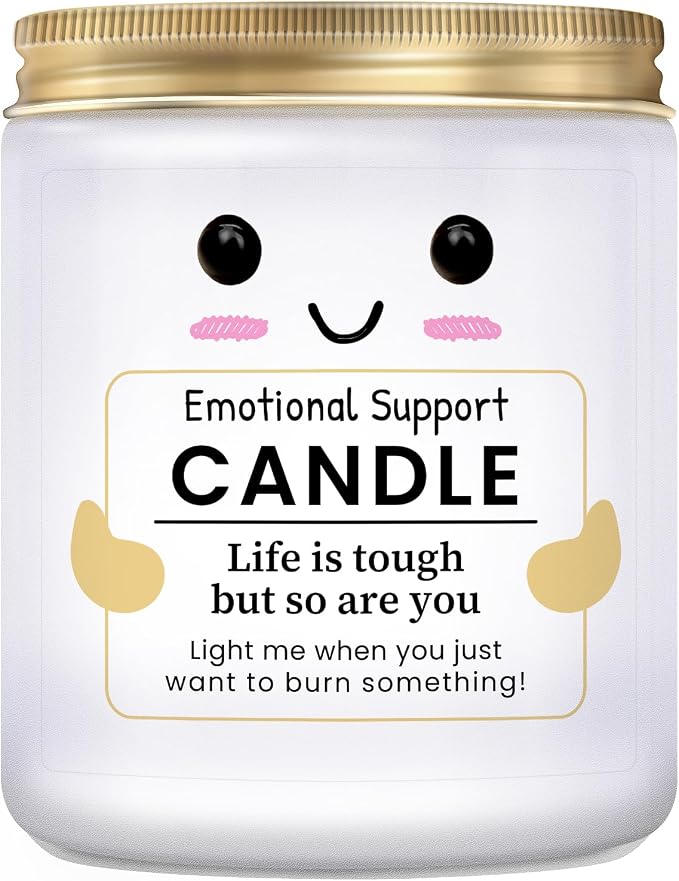 Funny Emotional Support Gifts,Inspirational Gifts for Women, Positive Affirmation, Stress Relief Gift for Women, Men, Coworker, Friend Motivational, New Job Gift - Lavender Scented Candles