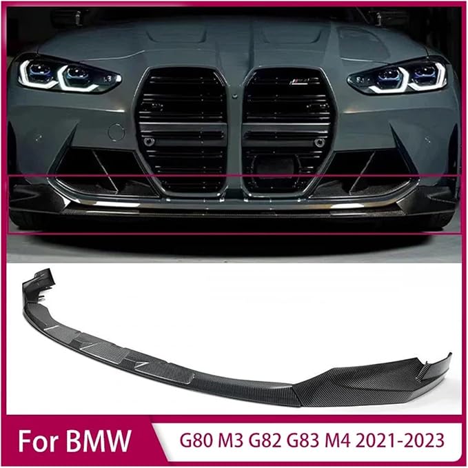 For BMW G80 M3 G82 G83 M4 2021-2023 Front Splitter Bumper Lip Spoiler Diffuser Body Kit MP Style(Carbon Fiber Look)