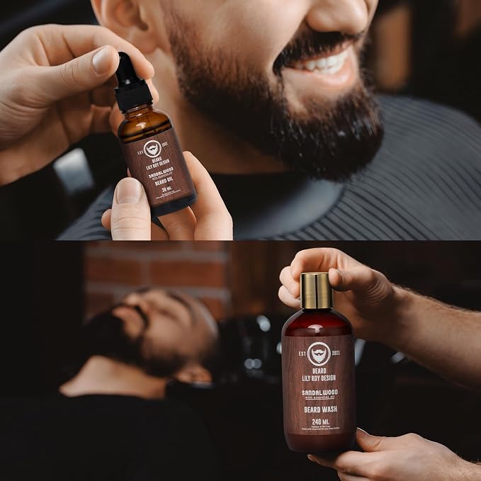 Fathers Day Gifts, Gift for Men, Spa Set for Men - Luxuious 30-Piece Sandalwood Bath & Beard Gift Set, Bath & Body Care Kit for Him | Christmas, Valentines Day, Birthday, Gift for Dad