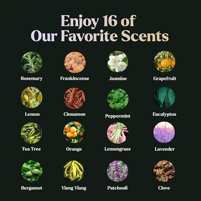 Lagunamoon Top 6 Blends Essential Oil Set (10ml) and 16 Pcs Premium Grade Home Essentials Oils (10ml) - for Diffusers, Home Care, Candle Making Scents, Fragrance, Aromatherapy, Humidifiers, Gifts