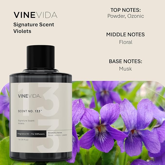 VINEVIDA [16 Oz] Inspired by: Violets; Diffuser Oil Refill | Premium Scent Diffuser Oil for Home | Non-Toxic Fragrance